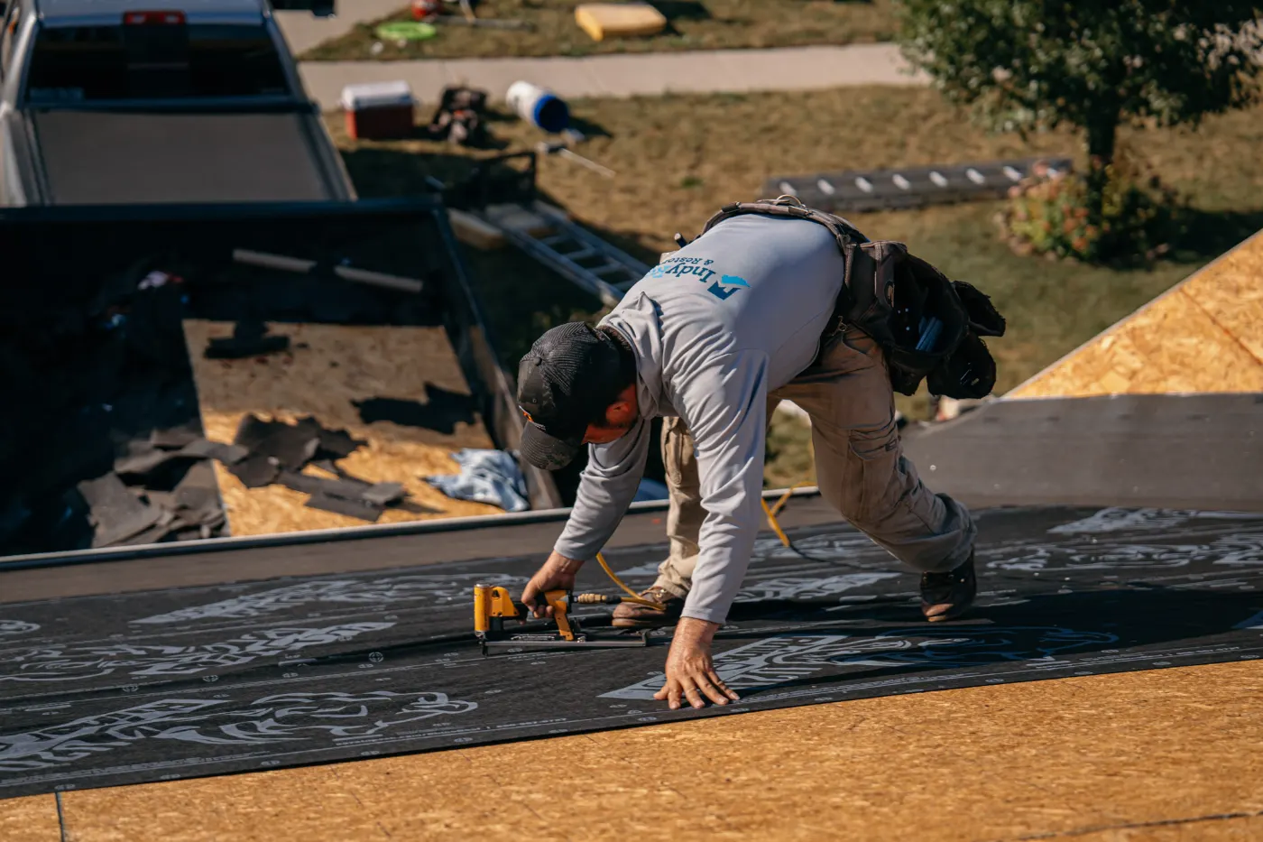 Tarping and dry-in on a Hardinsburg commercial roof